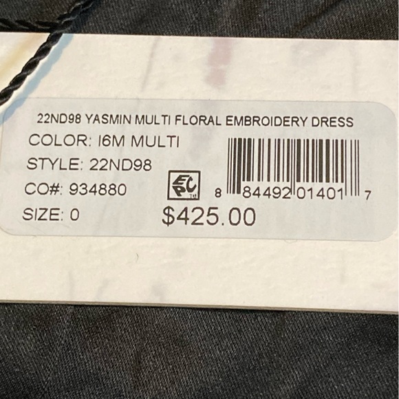 NWT Milly Yasmin Multi 3D Floral Embroidery Dress - Sz 0 - Picture 8 of 11